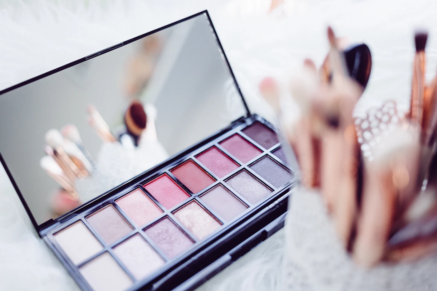 Makeup palette and beauty tools