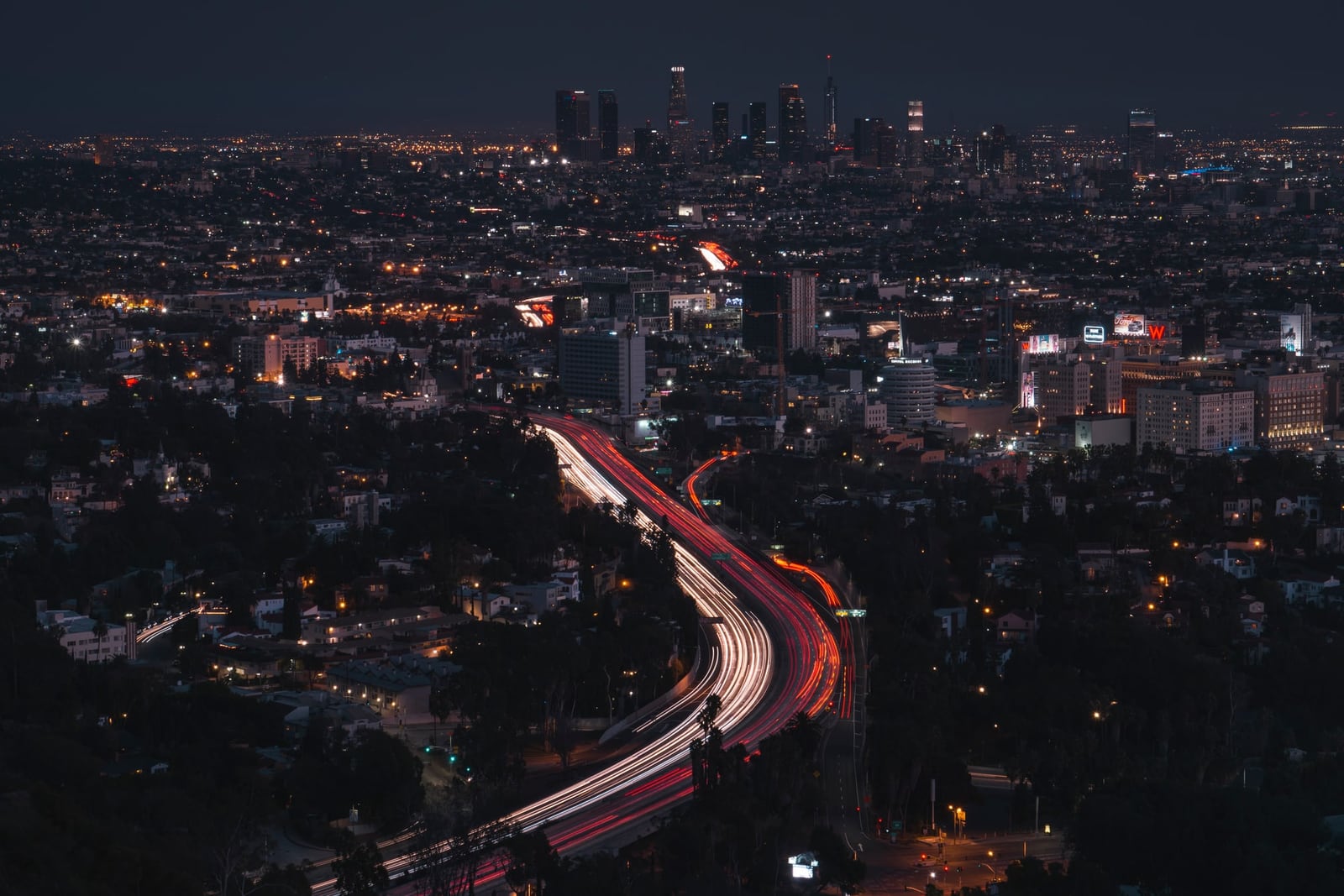 Hollywood and downtown Los Angeles from the Hollywood Bowl Overlook
