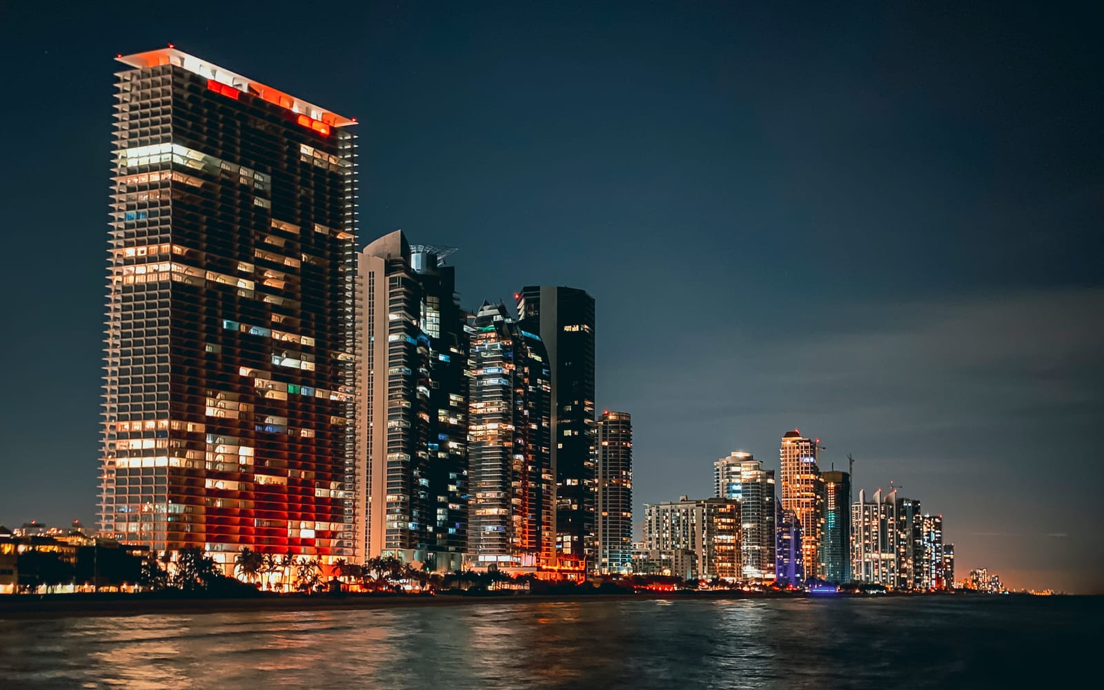 Miami skyline from the ocean