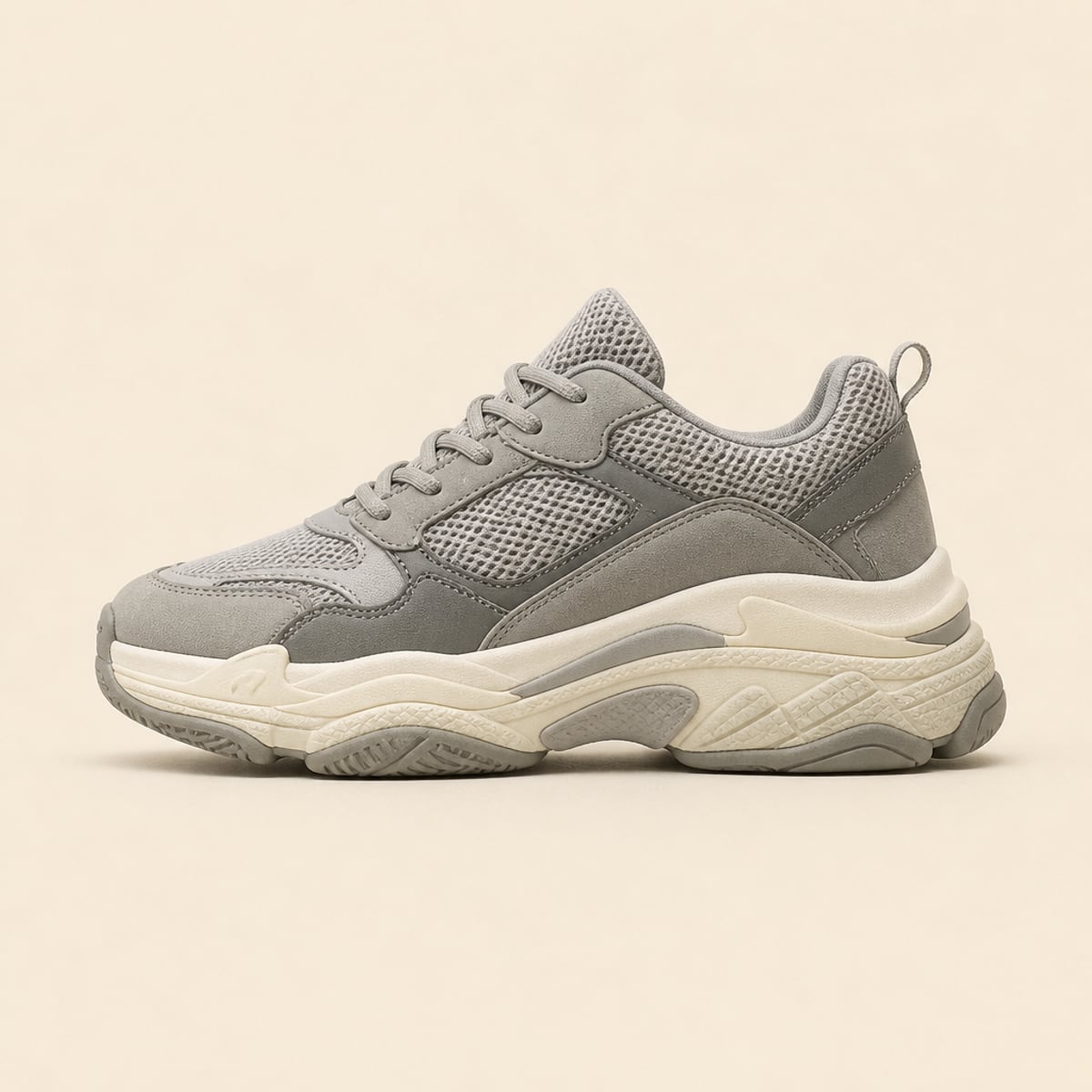 Editorial reference still-life — chunky sneaker silhouette study
