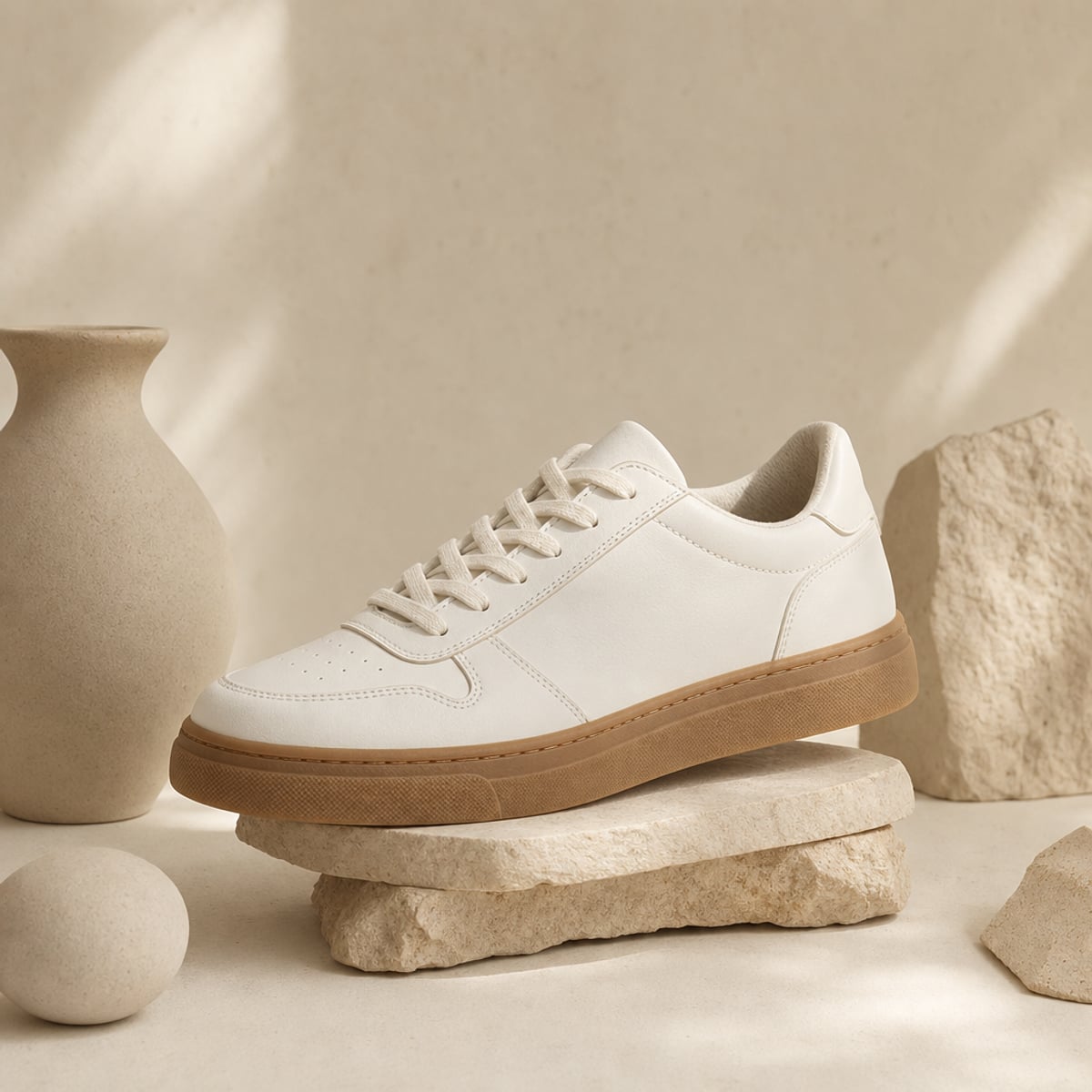 Editorial reference still-life — low-top sneaker silhouette study